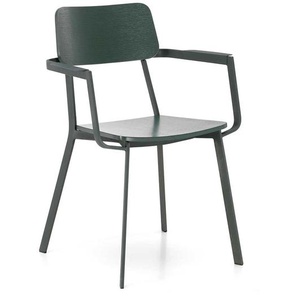 Design Stühle in Grün Schichtholz Metall (4er Set)