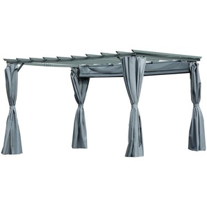 Outsunny® 3,6 x 3 m Pergola-Pavillion Abnehmbare Dach Sonnenschutz Grau
