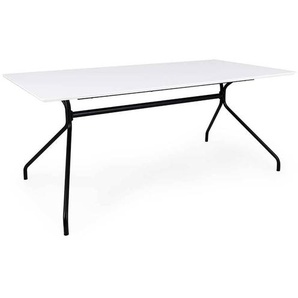 Esszimmertisch in Weiß und Schwarz 160 cm breit