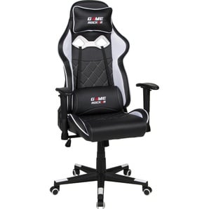 Gaming-Stuhl DUO COLLECTION Game-Rocker G-20 Stühle Gr. B/H/T: 66 cm x 128 cm x 66 cm, Kunstleder-Netzstoff, Armlehne höhen- und seitenverstellbar, schwarz (schwarz, weiß) Gamingstühle Stühle