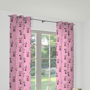 Vorhang nach Maß WIRTH Minnie Mouse Gardinen Gr. Ösen, 142 cm, rosa Gardinen nach Räumen Walt Disney