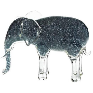 Afrikanischer Elefant 10cm, Schwarz, aus Glas