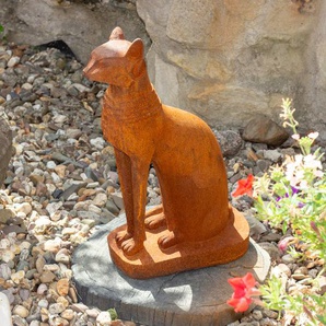 Bastet, Ägyptische Katzen- Skulptur, Katzenfigur aus Gusseisen, wie Antik