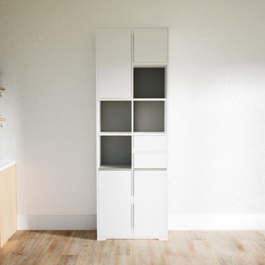 Aktenschrank Weiß - Büroschrank: Schubladen in Weiß & Türen in Weiß - Hochwertige Materialien - 79 x 234 x 34 cm, Modular