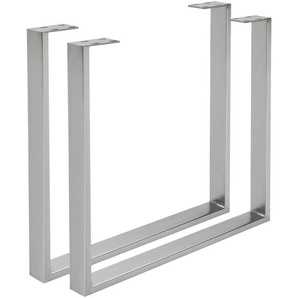 Valdera Tischgestell , Edelstahl , Metall , 2-teilig , Flachrohr, U-Form , 7.5x72 cm , Esszimmer, Tische, Esstische, Tischsysteme