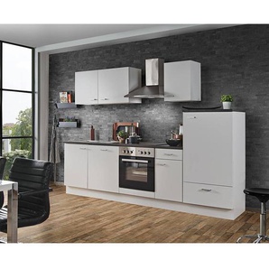 Küchezeile mit Geräten Weiss 270 cm inklusive Geschirrspüler E-Geräte Einbauküche LIVERPOOL-87
