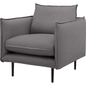 Sessel INOSIGN Somba Gr. Filzoptik, B/H/T: 90 cm x 88 cm x 103 cm, grau (hellgrau) Einzelsessel Sessel mit dickem Keder und eleganter Optik
