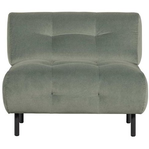 Wohnzimmer Sessel in Graugrün Vierfußgestell aus Metall