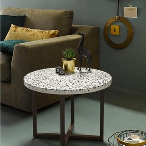 INOSIGN Beistelltisch Steph, mit einem schönen Metallgestell und einer besonderen Tischplatte-Optik