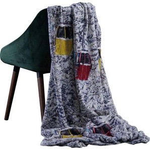 Plaid Enni, APELT, mit romantisch verschneiter Winterwald-Kulisse, Kuscheldecke