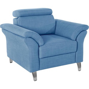 Sessel SIT&MORE Struktur, mit Kopfteilverstellung, B/H/T: 101 cm x 84 cm x 93 cm, blau Polstersessel Einzelsessel Sessel inklusive Federkern und Kopfteilverstellung