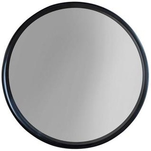 Zuiver Wandspiegel , Schwarz , Metall, Glas , rund , 75x75x6 cm , in verschiedenen Größen erhältlich , Schlafzimmer, Spiegel, Wandspiegel