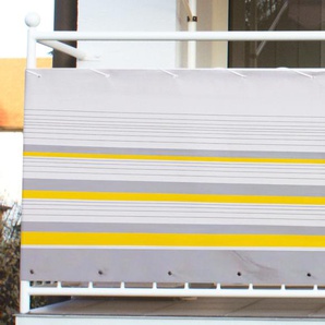 Balkonsichtschutz ANGERER FREIZEITMÖBEL Nr. 600 Markisen gelb (gelb, grau) Markisen Meterware, gelbgrau, H: 75 cm