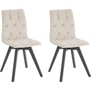 andas 4-Fußstuhl Melania (Set, 2 St), mit Knopfsteppung (2er-Set)