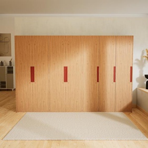 Kleiderschrank Eiche, Holz - Individueller Designer-Kleiderschrank - 354 x 232 x 62 cm, Selbst Designen, Böden/kompakt Schublade/Kleiderlift