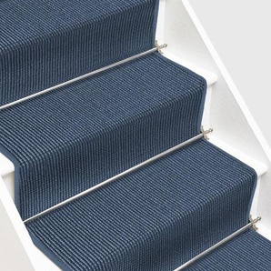 Sisal-Treppenteppich auf Maß | Sylt | Blau | Breite: 66 cm, Länge: 300 cm