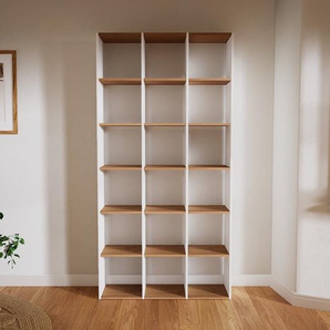 Bücherregal Weiß - Modernes Regal für Bücher: Hochwertige Qualität, einzigartiges Design - 118 x 233 x 34 cm, Individuell konfigurierbar