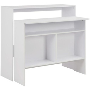 Bartisch mit 2 Tischplatten Weiß 130x40x120 cm