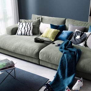 KAWOLA Big Sofa MADELINE Stoff olivgrün