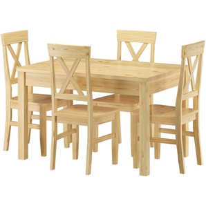 Klassische Essgruppe Tisch 80x120 Stühle Kiefer Massivholz Holzgruppe Jugend