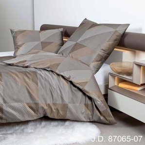 Bettwäsche J. D. 87065 in Gr. 135x200, 155x220 oder 200x200 cm, Janine, Mako-Satin, 2 teilig, Bettwäsche aus Baumwolle, elegante Bettwäsche mit Reißverschluss