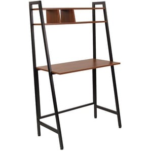 Flash Furniture Cherry Desk with Shelves Schreibtische, Metall, rot, 33 W x 18 D x 55.5 H