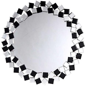 Garderobenspiegel in Schwarz und Silberfarben 80 cm breit