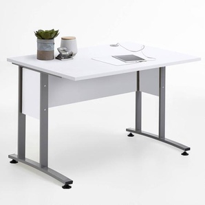 Büro-Schreibtisch 120cm COLUMBUS-10 in Brilliantweiß matt - B x H x T ca.: 120 x 75 x 80 cm