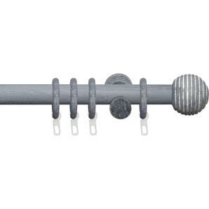Gardinenstange »Stilgarnitur 28 mm Kugel-Streifen«, Liedeco, Ø 28 mm, 1-läufig, Fixmaß, Gardinenstange Komplett