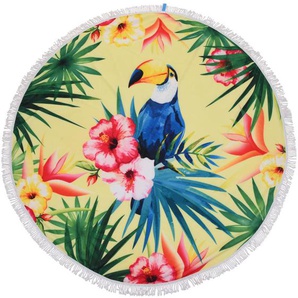 Badetuch mit Papagei, Minze Farbe Ø 150 cm -