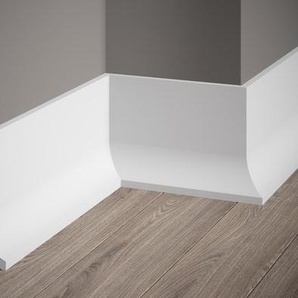 Mardom Decor weiss lackierte Sockelleiste QS011P Fußbodenleiste I 200 x 13,5 x 4 cm