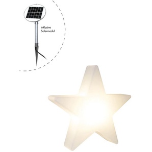 8 seasons design 32378S Motivleuchte Shining Star LED Solar 2W Polyethylen Weiß IP44 3000K L:100cm B:18cm H:90cm mit Dämmerungssensor