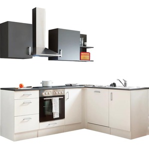 Winkelküche BASIC BY BALCULINA Corner Arbeitsmöbel-Sets Gr. B: 220 cm, grau (weiß, anthrazit) L-Küche ohne Elektrogeräte E-Geräte, Stellbreite 220 x 175 cm