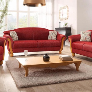 Polstergarnitur HOME AFFAIRE Milano Sitzmöbel-Sets Gr. H/T: 83 cm x 81 cm, Chenille, rot Couchgarnituren Sets Sitzmöbel-Sets 2-Sitzer und 3-Sitzer