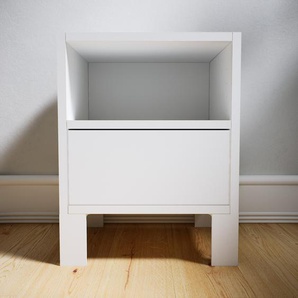 Nachtschrank Weiß - Eleganter Nachtschrank: Schubladen in Weiß - Hochwertige Materialien - 41 x 52 x 34 cm, konfigurierbar