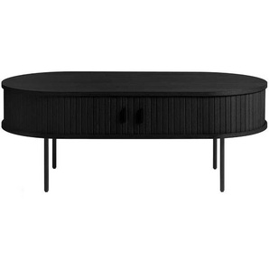 Schwarzer Wohnzimmer Tisch im Skandi Design ovaler Tischplatte