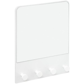 Wandspiegel mit 4 Kleiderbügeln, 50 cm, weiß - 5five Simple Smart