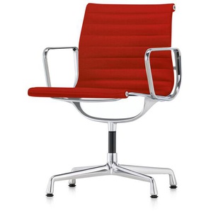 Vitra Besucherstuhl Alu-Chair rot, Designer Charles & Ray Eames, 83x57.5x59 cm