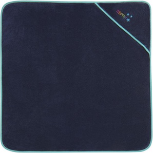 Kapuzenhandtuch ESPRIT Baby Stardust Handtücher Gr. B/L: 100 cm x 100 cm (1 St.), blau (navy blue) Handtücher Badetücher Baby Badetuch mit Bestickung auf der Kapuze