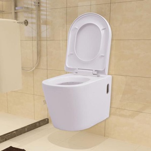 Wandmontierte Toilette Keramik Weiß 56x36x34cm
