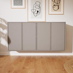 Hängeschrank Grau - Moderner Wandschrank: Türen in Grau - 156 x 79 x 34 cm, konfigurierbar