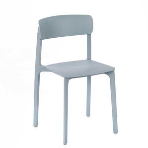 Kunststoff Stühle in Hellblau stapelbar (4er Set)