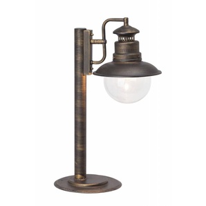 BRILLIANT Lampe Artu Außensockelleuchte 53cm schwarz gold | 1x A60, E27, 60W, geeignet für Normallampen (nicht enthalten) | IP-Schutzart: 44 - spritzwassergeschützt