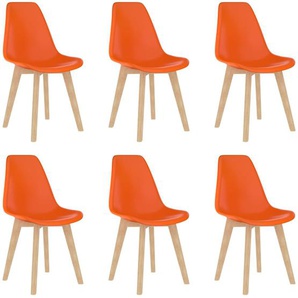 Esszimmerstühle 6 Stk. Orange Kunststoff