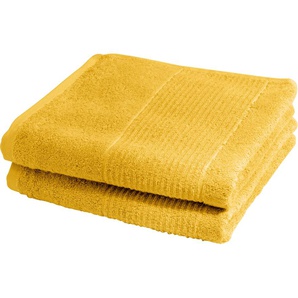 Badetuch FLEURESSE 2828 Handtücher Gr. B/L: 90 cm x 200 cm (1 St.), gelb Handtücher Badetücher hochwertig und unifarben