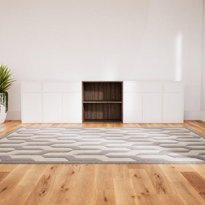 Lowboard Weiß - TV-Board: Schubladen in Weiß & Türen in Weiß - Hochwertige Materialien - 303 x 79 x 47 cm, Komplett anpassbar
