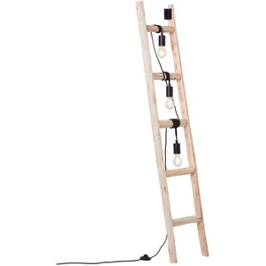 Stehleuchte Ladder , Braun , Metall , 32x157.5x32 cm , Fußschalter , Innenbeleuchtung, Stehlampen