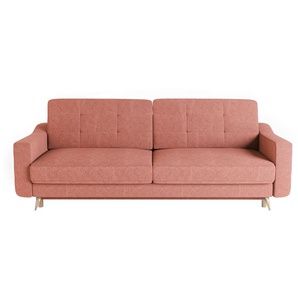 Klassisch Dreisitzer-Sofa Toro mit Schlaffunktion Lachs