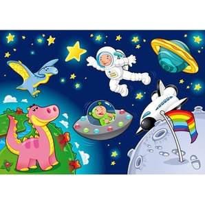 Fototapete Kinderzimmer Weltraum Star All Weltall Kosmonaut Mond Sterne no. 89 | Fototapete Vlies - PREMIUM PLUS | 300x210 cm