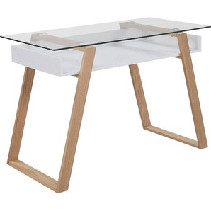 SalesFever Schreibtisch, mit Glasplatte